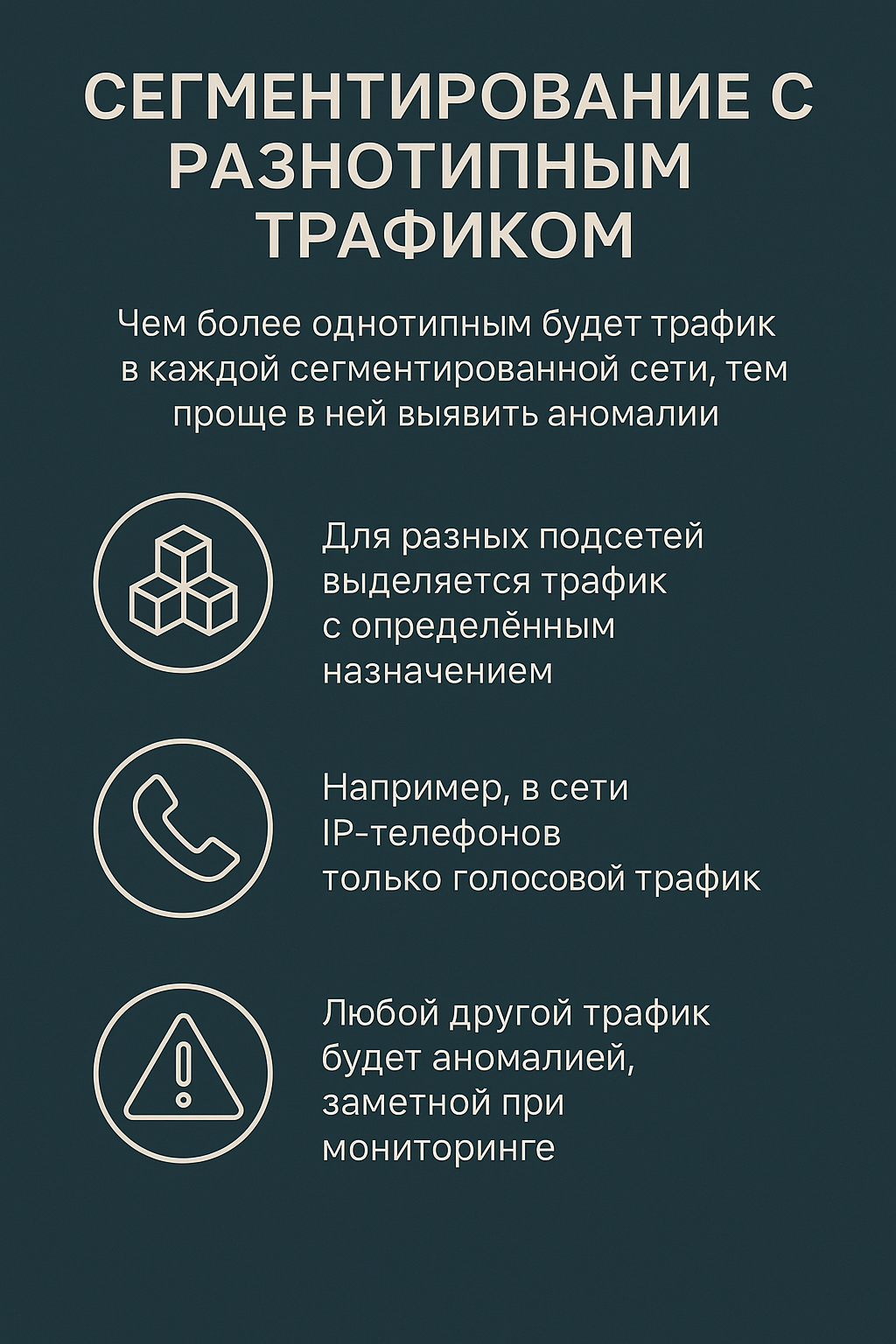 Сегмент с “чистым” профилем трафика легче мониторить, и любые отклонения в нём видны как на ладони